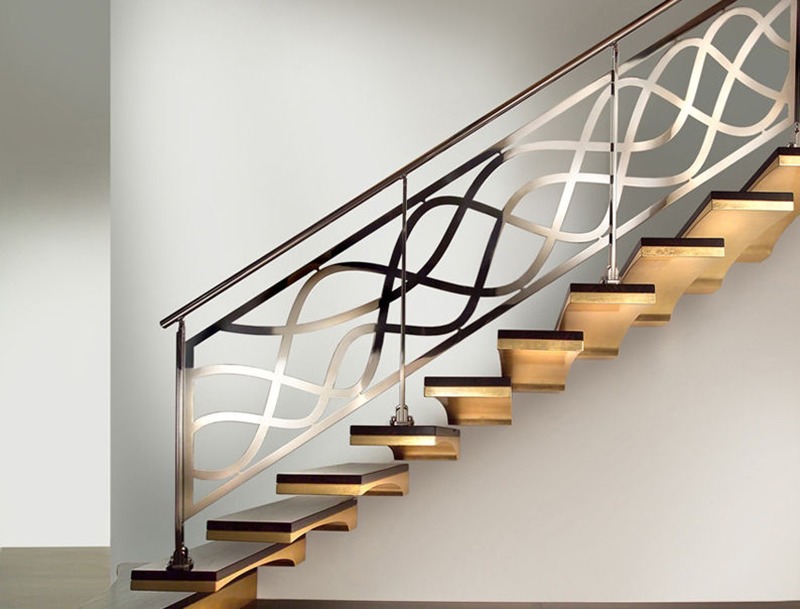Rampe, escaliers, métal, original, idée, décoration