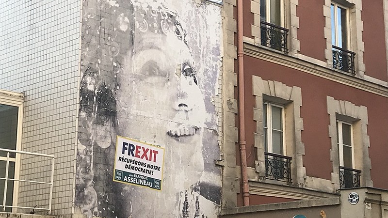 Portrait, géant, graffiti, Street Art, Paris