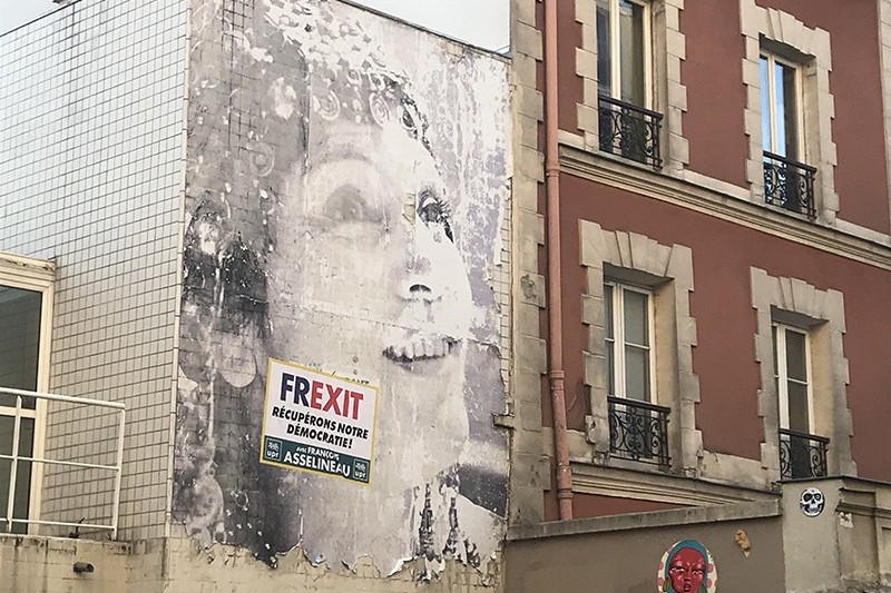 Portrait, géant, graffiti, Street Art, Paris