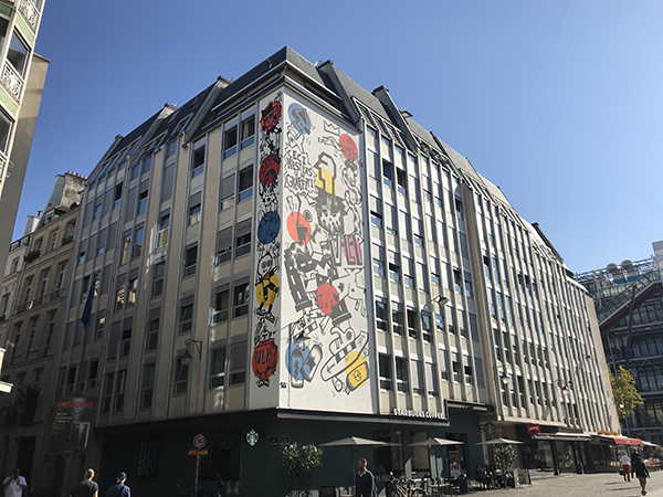 Chatelet, façade, street art, vector, art, Beaubourg