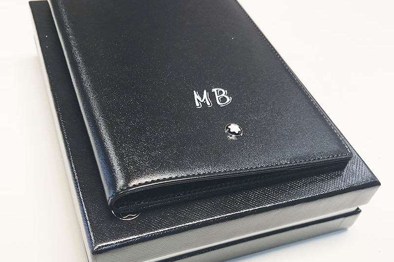 Portefeuille Montblanc, personnalisé, personnalisation, cuir, art, graff