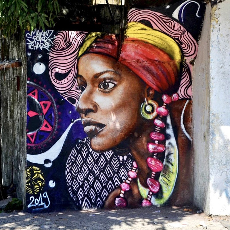 Street art, graffiti, africain, comores, portrait
