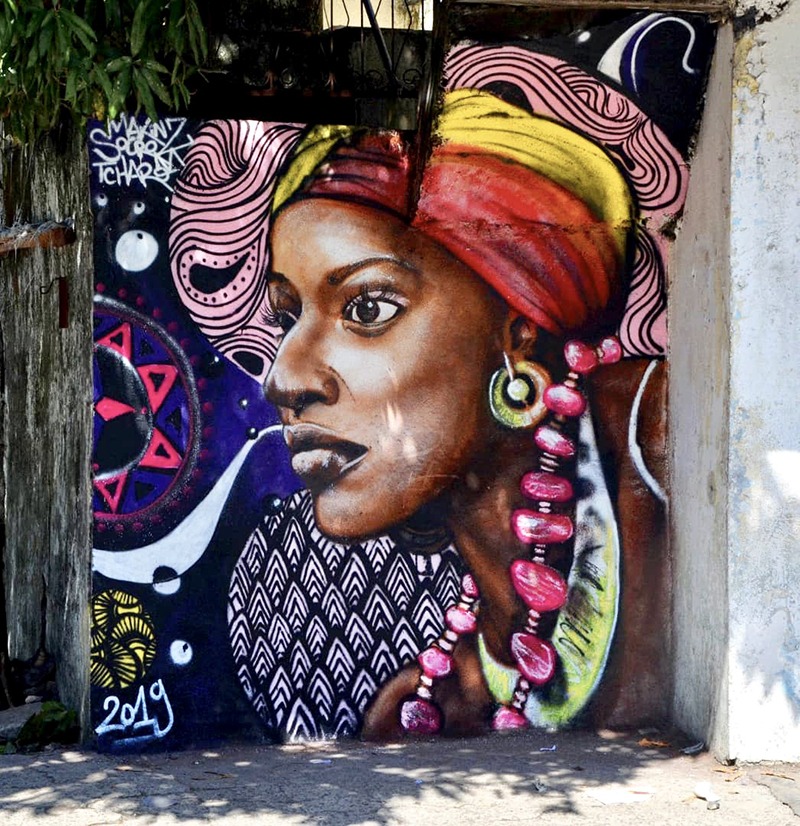 Street art, graffiti, africain, comores, portrait