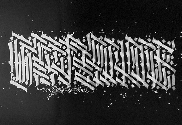 calligraphie, abstraite, art, graffiti, noir et blanc