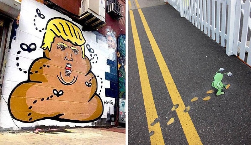 Donald Trump, shit, personnages, street art, Graffiti