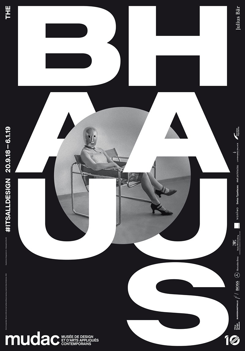 Affiche, Bauhaus, Arts, Mudac, Noir et Blanc