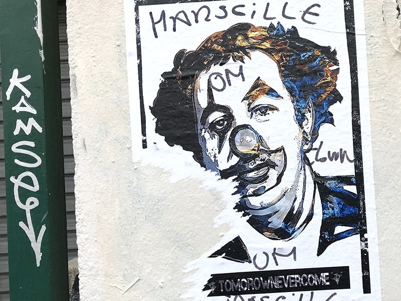 Affiche, Clown, Coluche, Paris, Street art, parisien, affichage