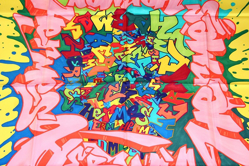 Graffiti, Kongo, artiste, collaboration , hermès, soie