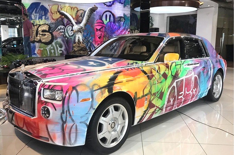 Rolls Royce, graffiti, street art, voiture, art
