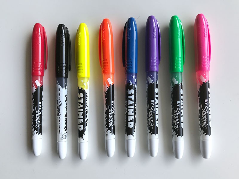feutres, sharpie, multicolore, fabric markers,