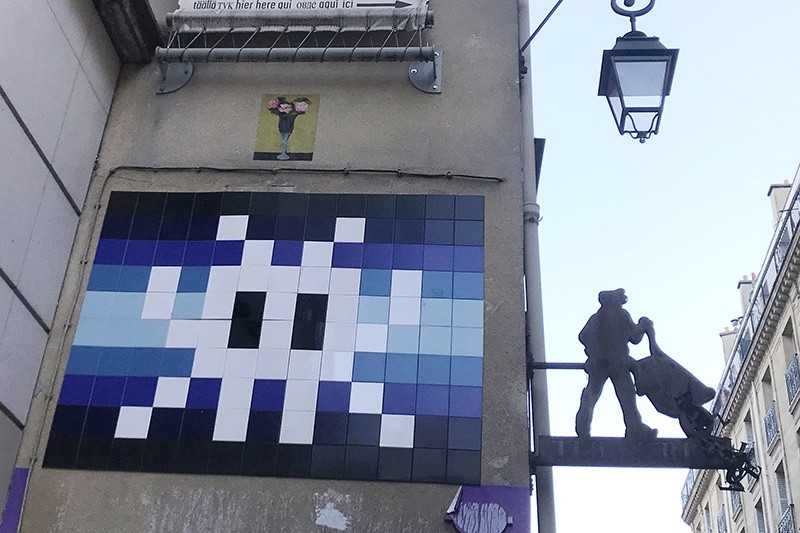 Mosaïque, space, invaders, street art, paris