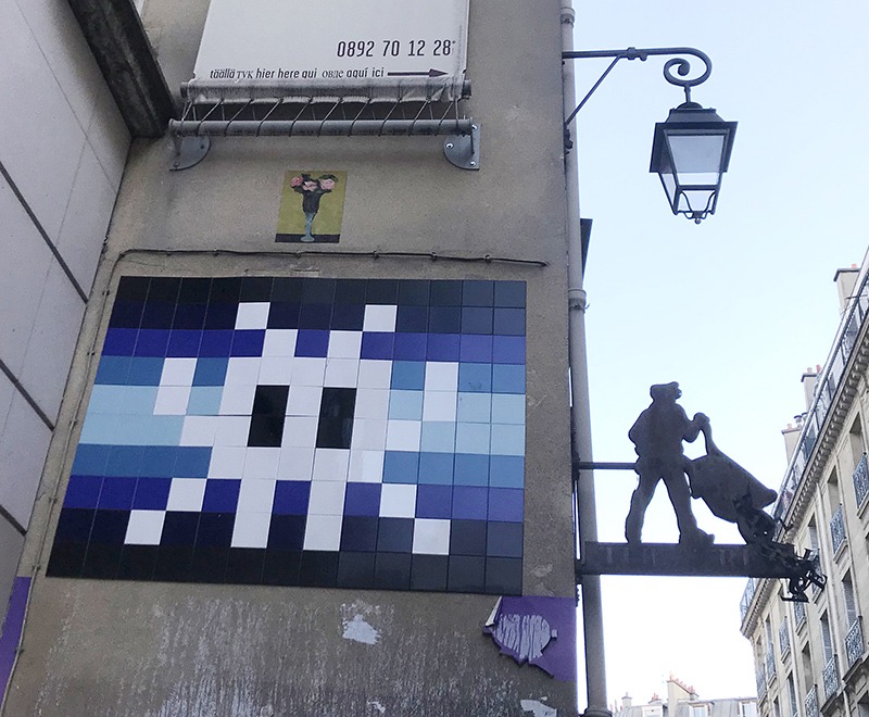 Mosaïque, space, invaders, street art, paris