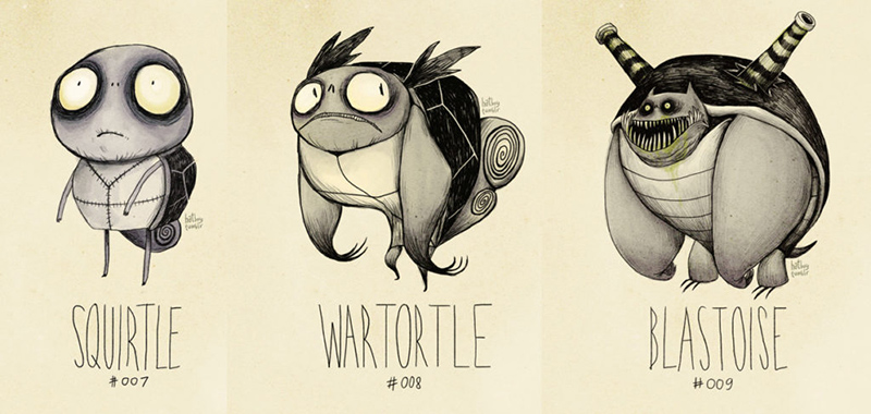 squirtle, wartortle, blastoise, dessins de personnages