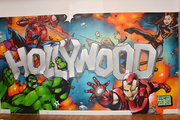 mur enfant, marvel, comic, tag, graph, graffiti