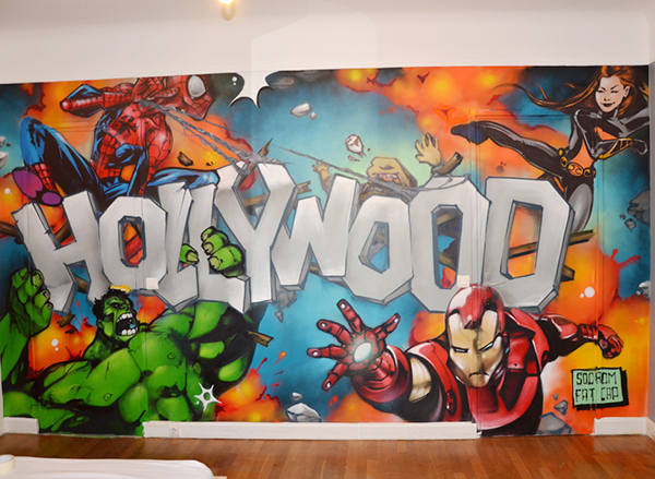 mur enfant, marvel, comic, tag, graph, graffiti