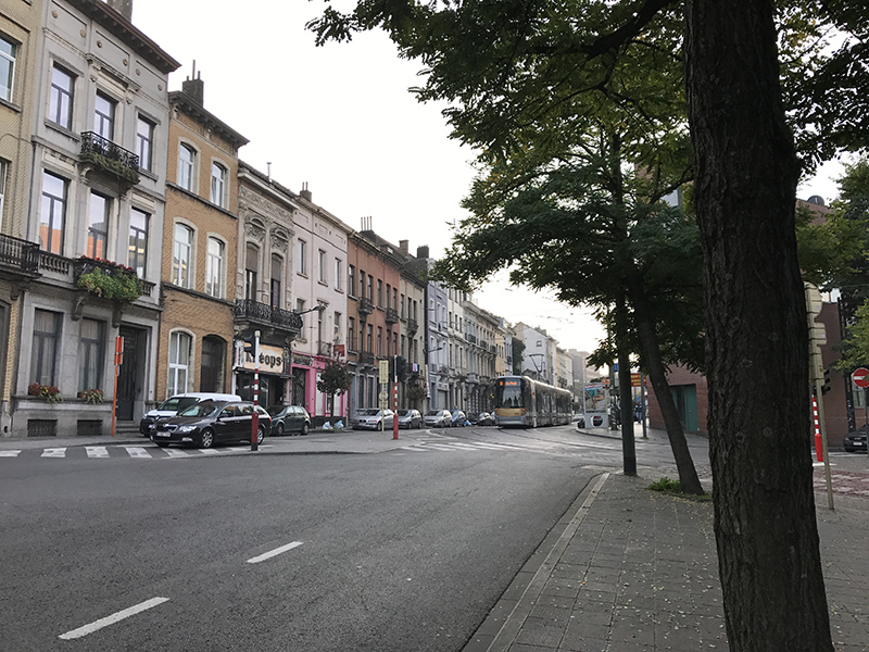 Vue urbaine, rue, tramway