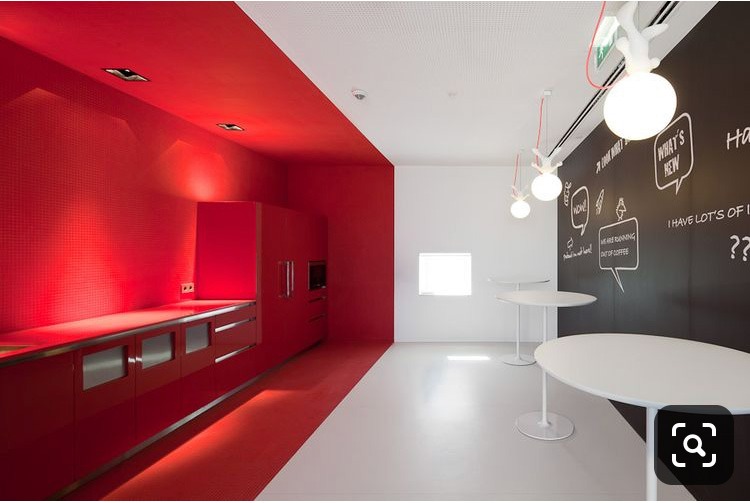 cafeteria,décoration, minimaliste, art, artist, design, rouge, épuré