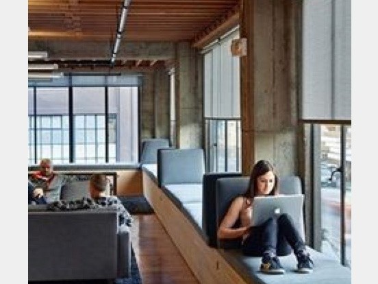 open space, banquette, bureaux, coworking, confort