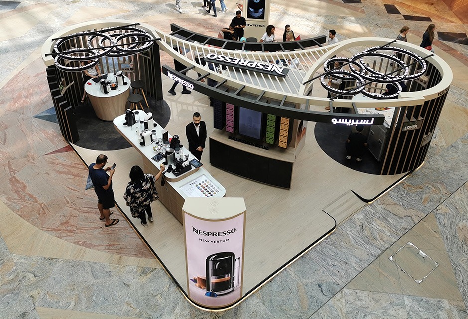 Pop Up Store, Nespresso, Dubai, Mall of Emirates, en direct, personnalisation