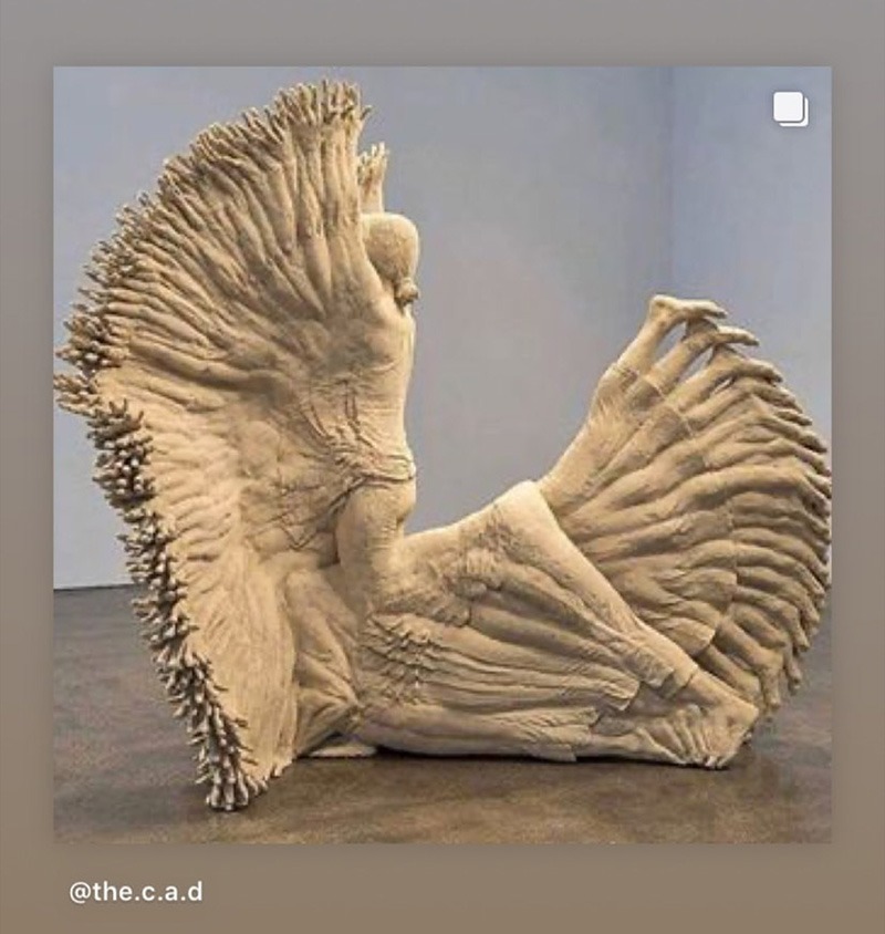 sculpture, personnage, mouvement, concept, art contemporaine