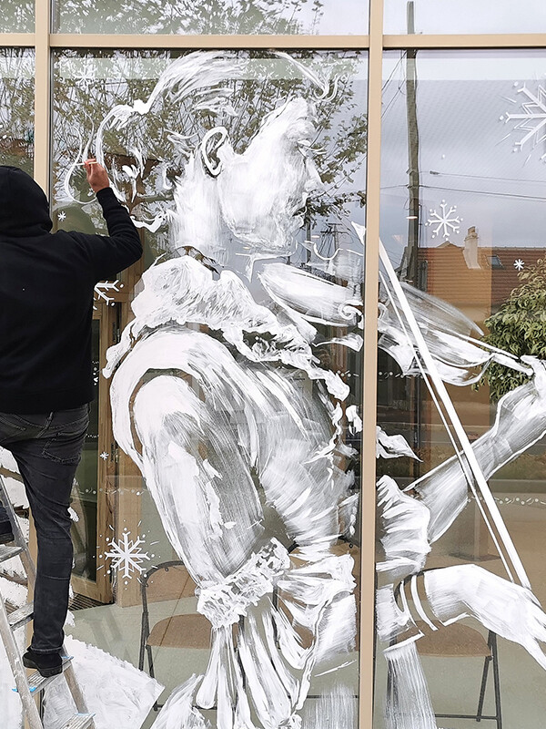 D&eacute;coration, vitrine, conservation, No&euml;l, op&eacute;ration