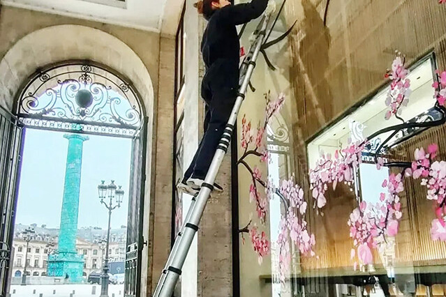 Art, place vendôme, paris, fresque, fleurs