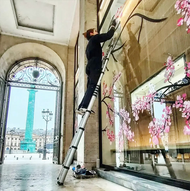 Art, place vendôme, paris, fresque, fleurs